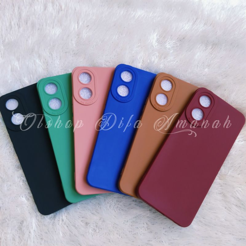 CASE OPPO A17  SOFTCASE SLIKON CASING PRO CAMERA MACARON