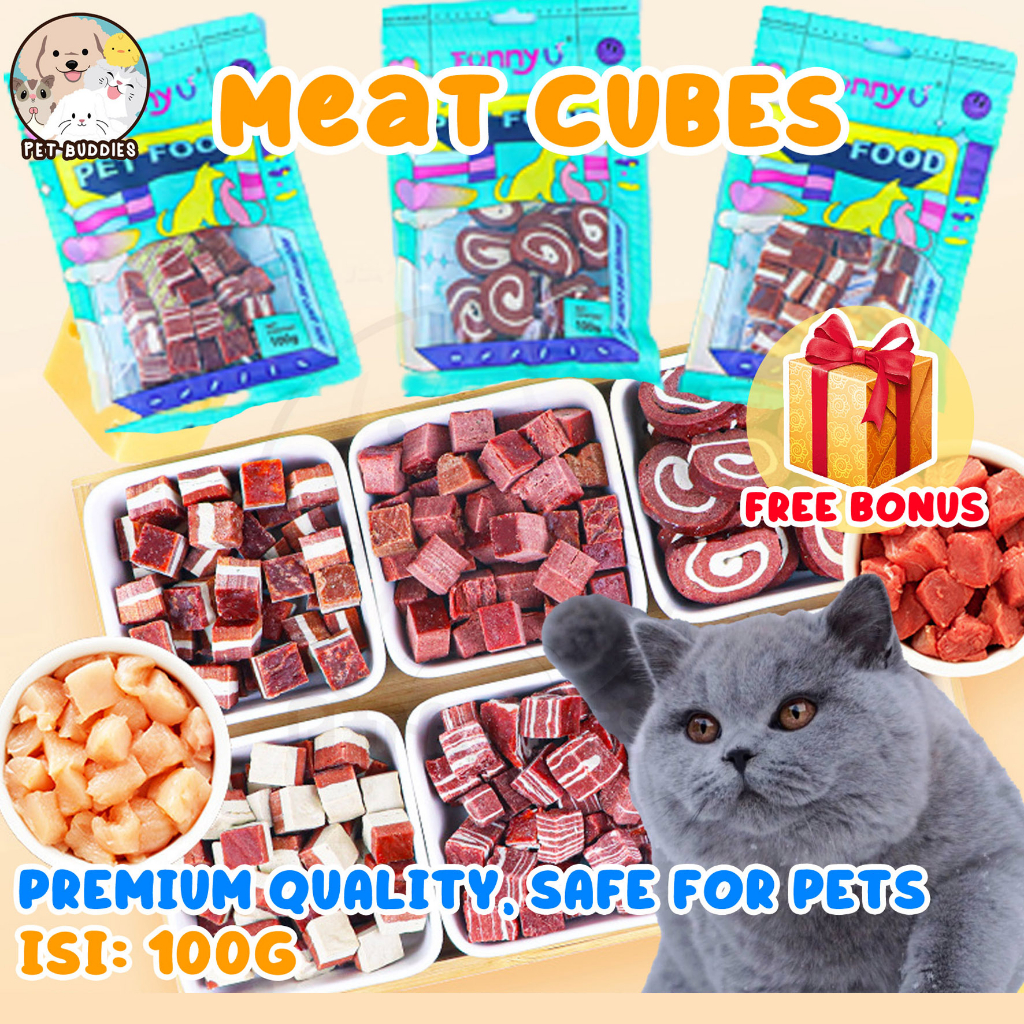 Meat Cube 100g Snack Dental Chew Kucing/Anjing