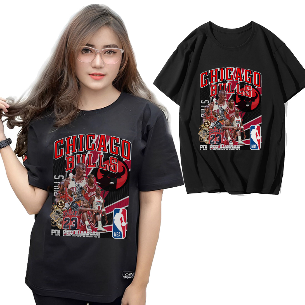 Kaos Distro TShirt CHICAGO BULLS NBA Banteng Merah Parody Vintage Tshirt
