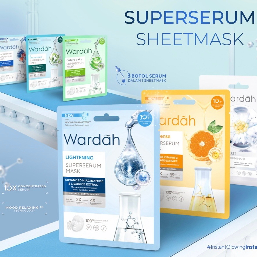 WARDAH C-Defense Superserum Mask Indonesia / Masker Wajah 20ml / Hi-Grade Vitamin C &amp; Orange Extract / Mencerahkan Dengan Efek Antioksidan / Brightening Glowing Anti Kusam Dark Spot Melembabkan Kulit Muka / Skincare Face Care Series / Facial Essence Sheet