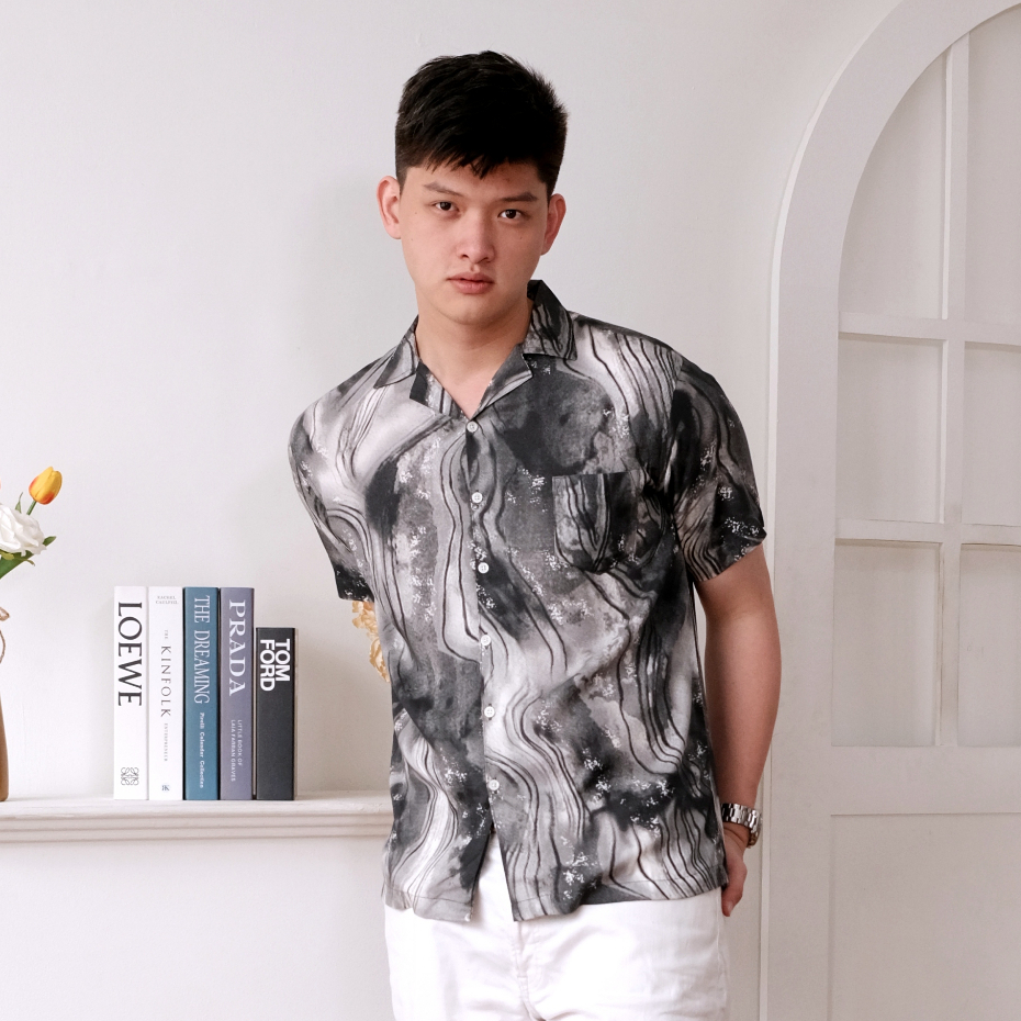 SANVANINA Kemeja Pantai Hawai Pria Printing - Nakata Casual Shirt E-2050