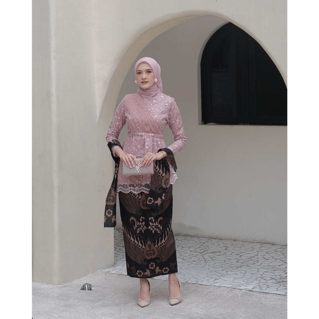 Kebaya Wisuda Modern Couple Tunangan Lamaran Kondangan Set Batik Couple Brukat Terbaru