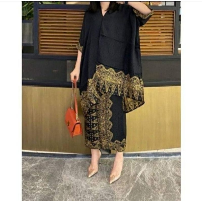 SETELAN JUPRI ARUNA TUNIK KAFTAN RAYA HITAM GOLD