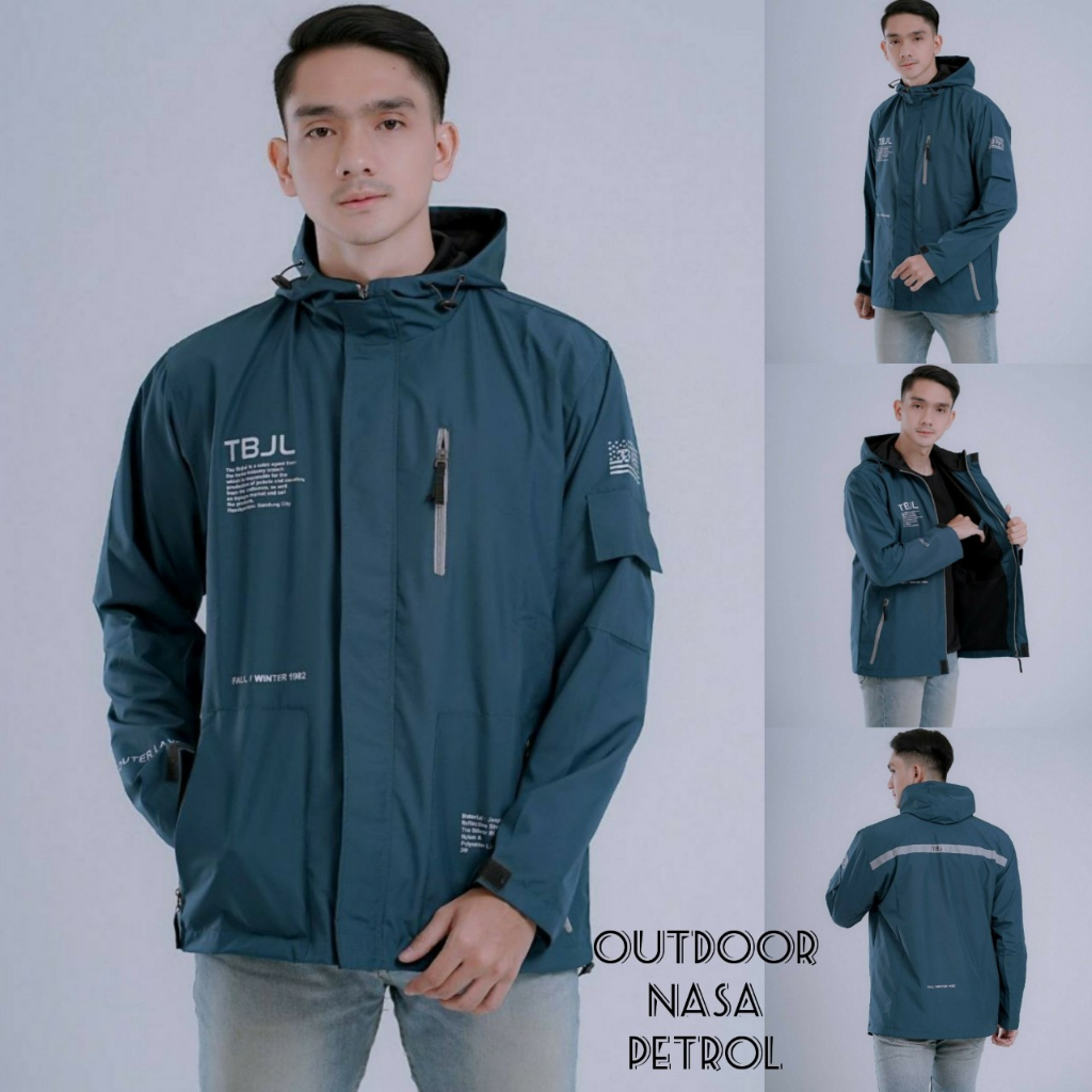 JAKET CAGOULE NASA PETROL - JAKET OUTDOOR NASA - JAKET PARKA SIMPLE NASA - JAKET GUNUNG BOJIEL ORIGI