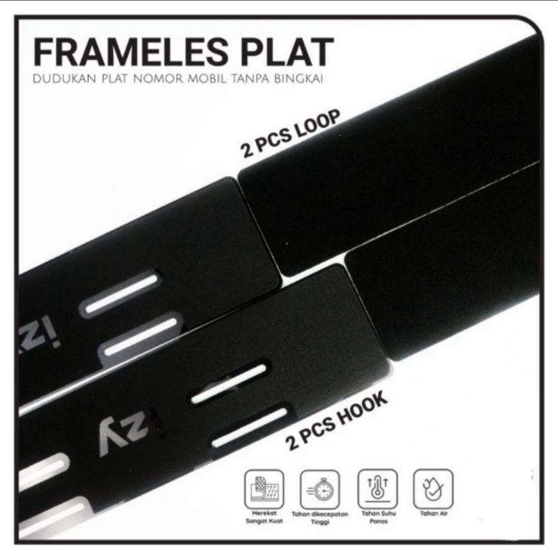 Framelessplate mobil plat nomer perekat izy frameles xtra slim