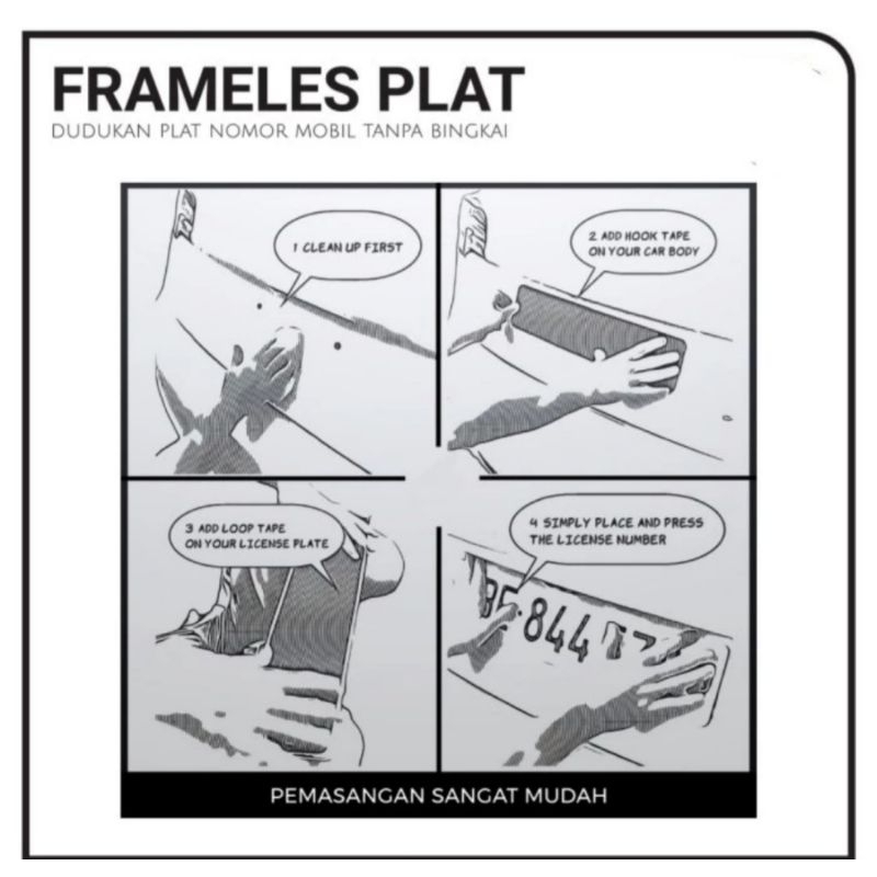 Framelessplate mobil plat nomer perekat izy frameles xtra slim