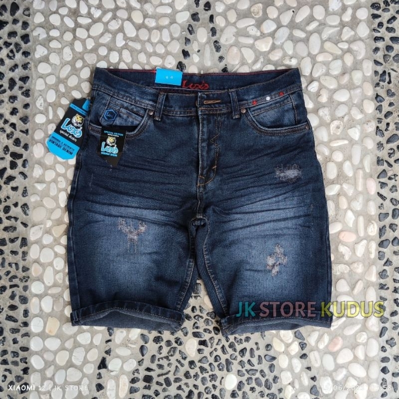 LUXS CELANA PENDEK PRIA JEANS SOBEK PREMIUM CASUAL DISTRO