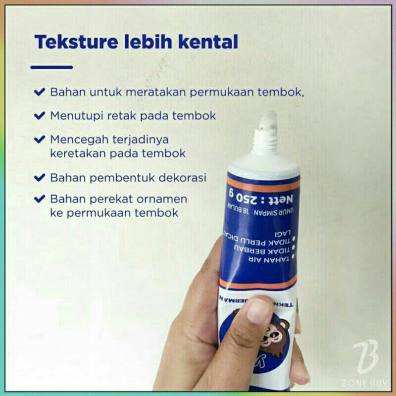 Pasta Dempul Tembok Dinding - Wall Repair Instan Waterproof™ Kemasan 250gr