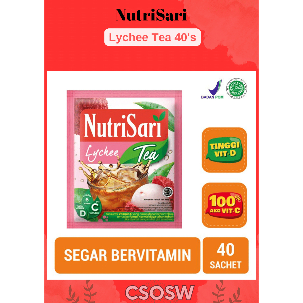 

NutriSari Lychee Tea 40's Minuman Segar Bervitamin Tinggi VItamin D