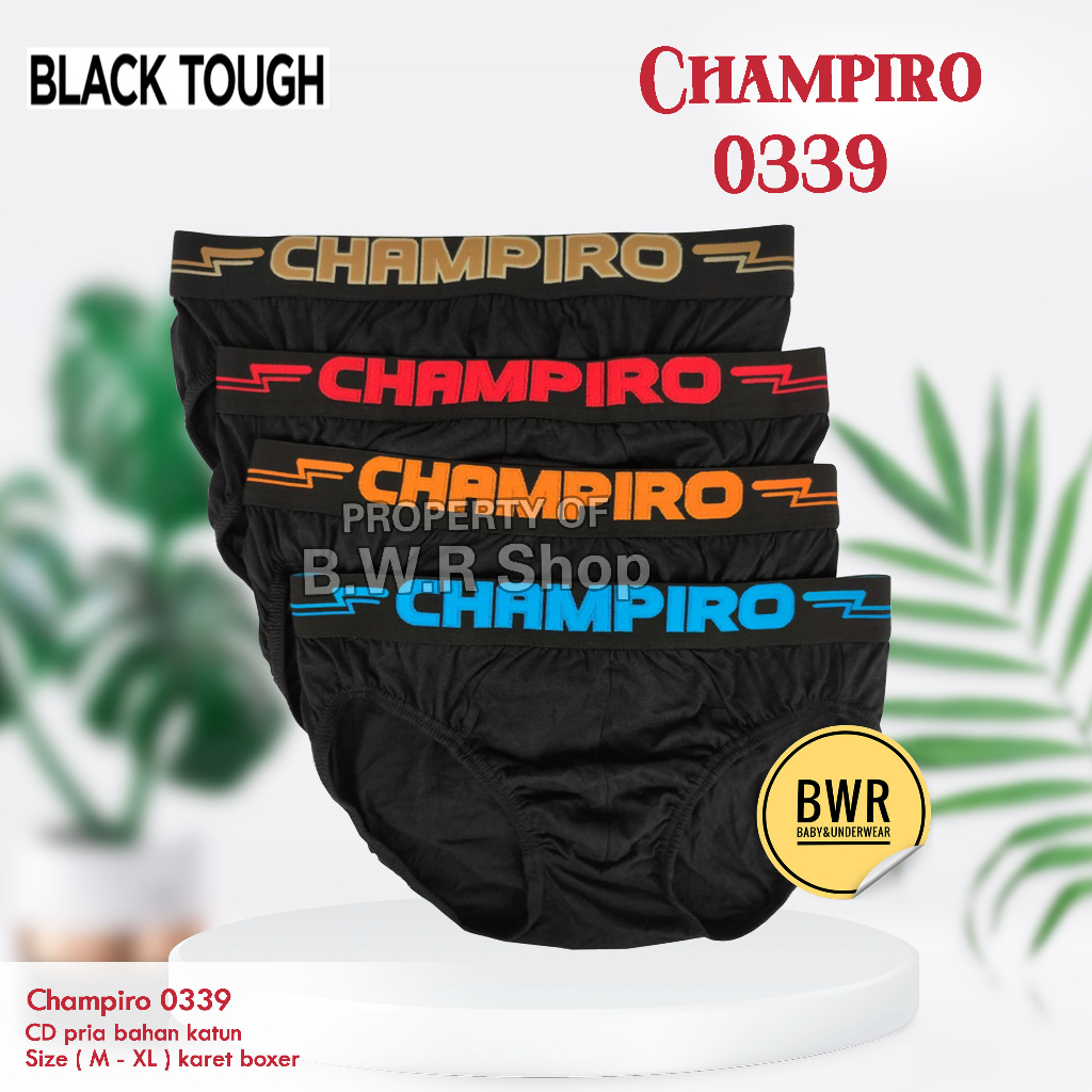 [ 3pc ] CD Champiro 0339 | Celana dalam pria dewasa karet boxer | Box Hitam - Bwr II