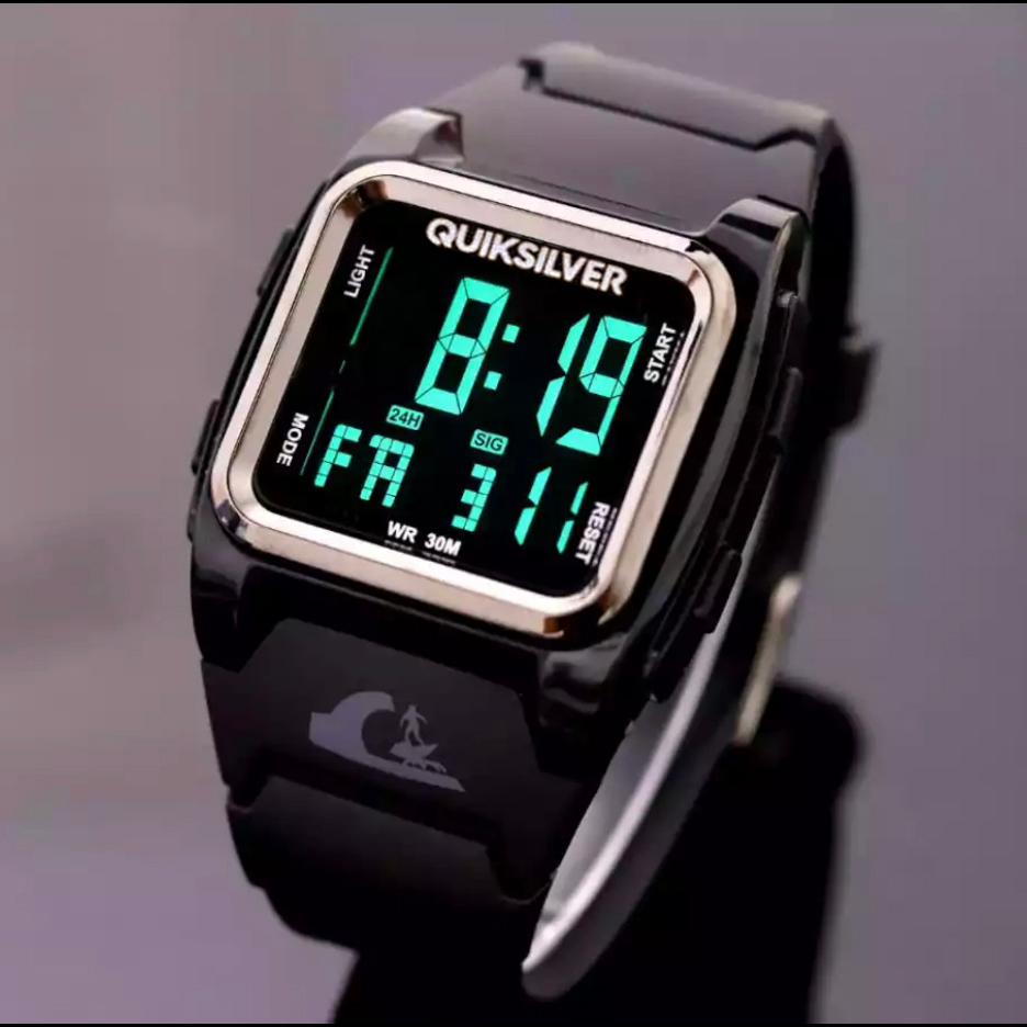 Jam Tangan Pria Quicksilver Digital Segi Anti Air 100% Realpict