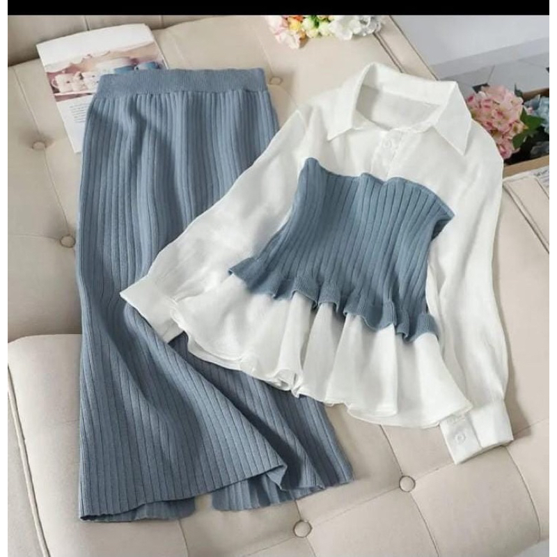 NIRINA SET ROK KNIT MIX CRINGKEL