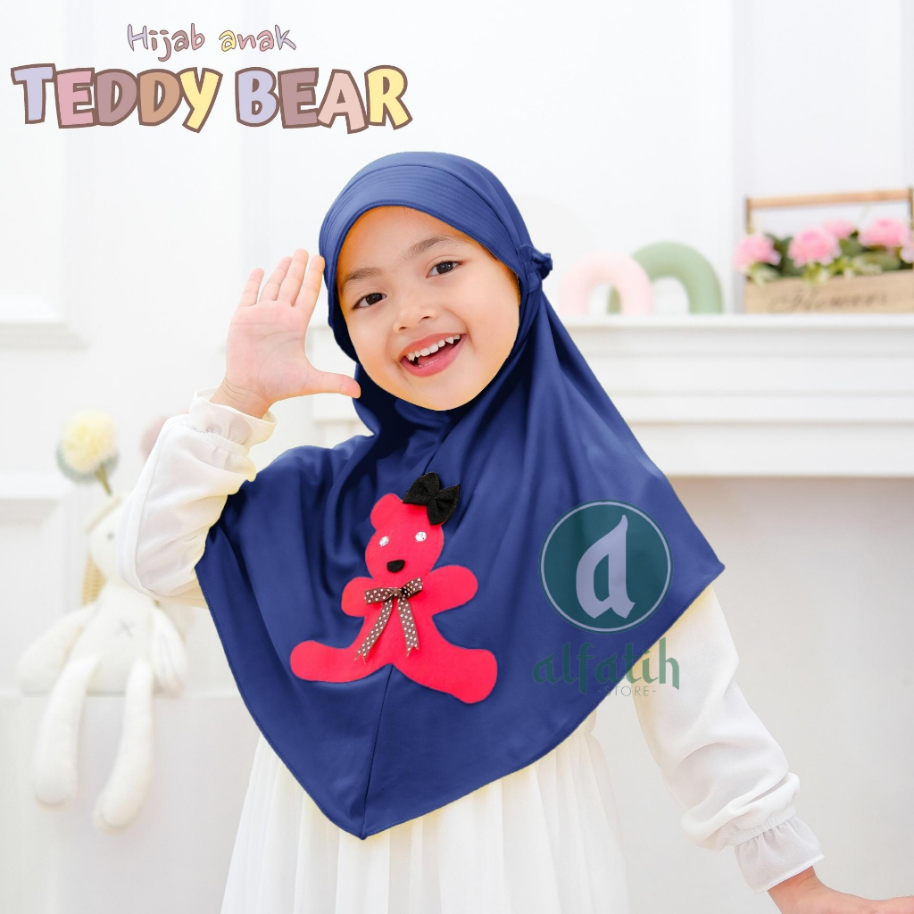 JILBAB ANAK TK - SD TEDDY BEAR / BERUANG / JILBAB ANAK USIA 4-7 TAHUN / PAKAIAN MUSLIM ANAK PEREMPUAN / KERUDUNG ANAK TK / HIJAB ANAK TK-SD KHIMAR ANAK