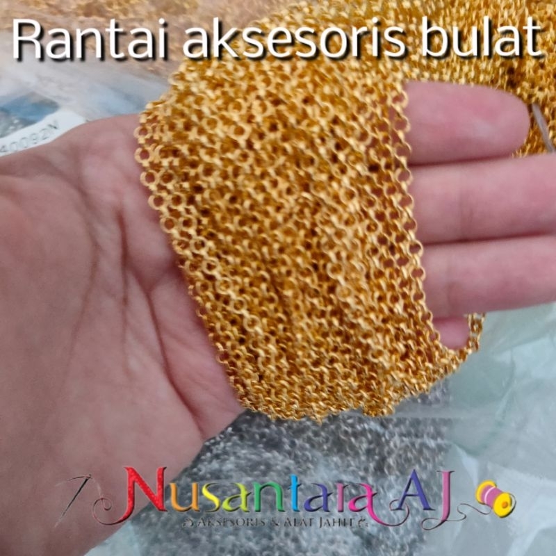 Rantai aksesoris bulat per meter