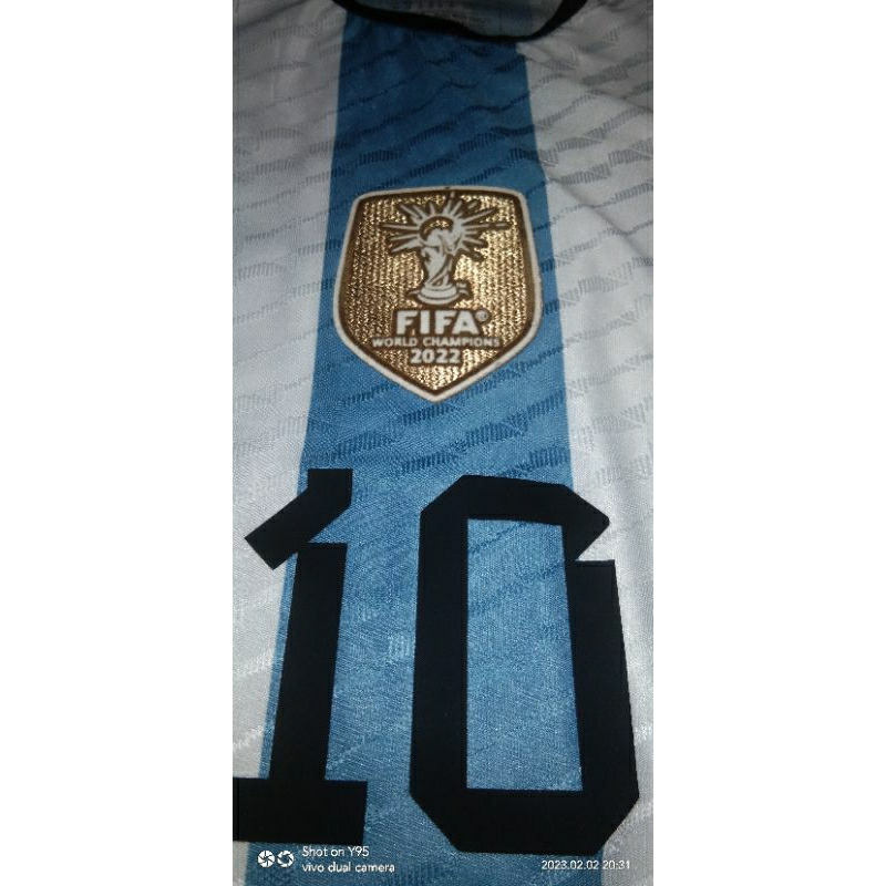 PATCH FIFA ARGENTINA 2022 PIALA DUNIA QATAR BAHAN BLUDRU VELVET