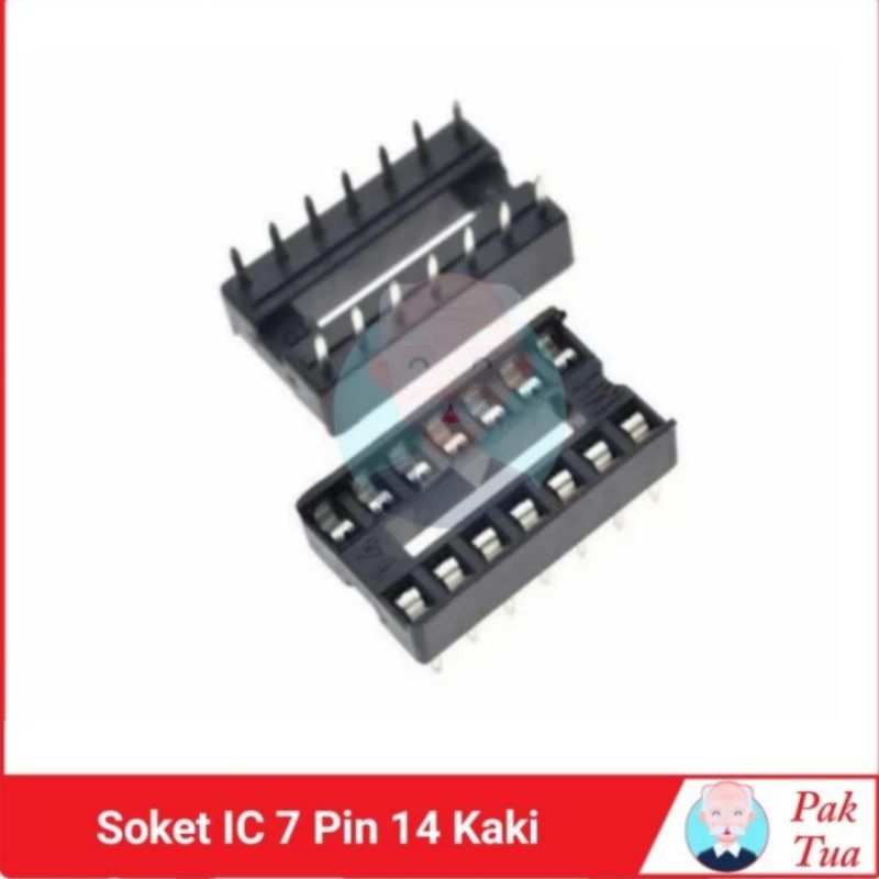 socket IC 7pin kaki 14p