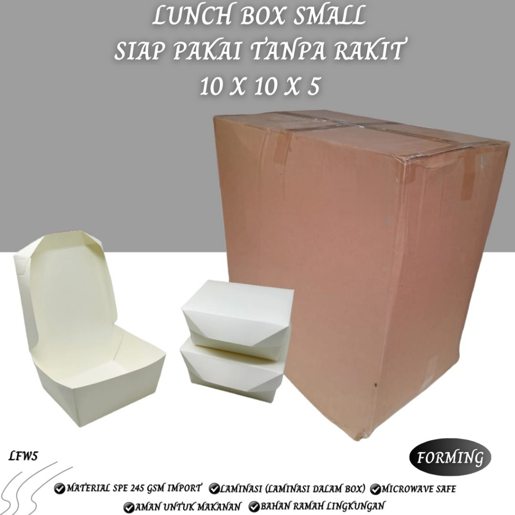 Paper Lunch Box Small SPE 245 Gsm (LFW5-10X10X5 Cm)