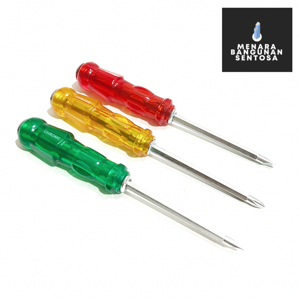 Obeng Tembus Transparan Bolak Balik 4&quot; Inch  / Ketok Transparant Screwdriver