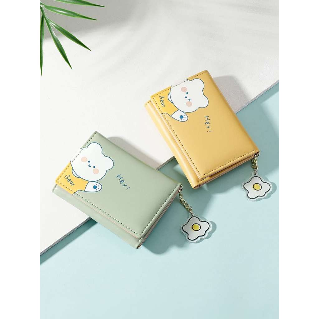 ♥TMALL88♥ Dompet Lipat Mini Wanita Motif Karakter Animal Lucu dompet mini dapat gantungan