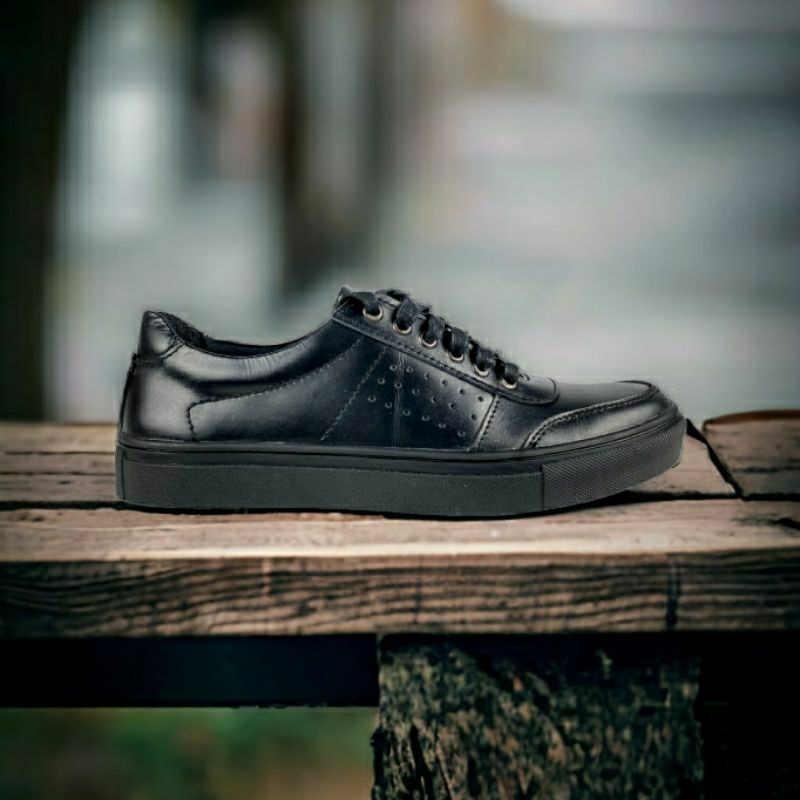 Sepatu Kulit Sapi Asli Jack Ritcher Hitam CLS 15