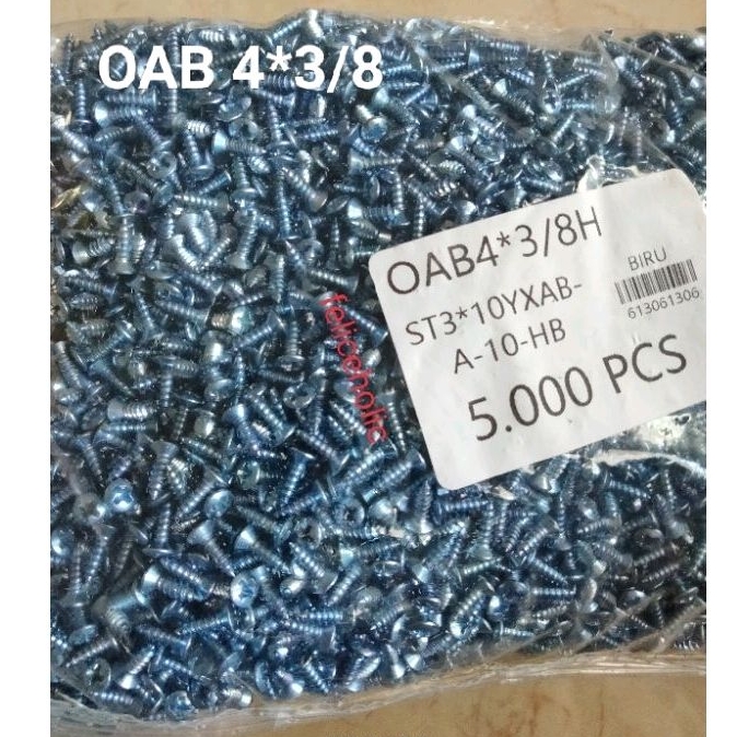 (OAB 4x3/8) SEKRUP / SKRUP / BAUT TAPPING KEPALA OAB 4X3/8 ISI 5000
