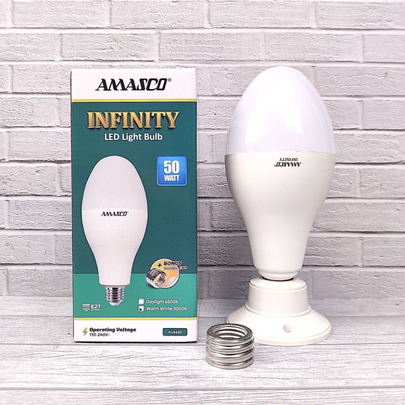 AMASCO INFINITY LAMPU LED BULB 50W MERCURY BISA E27 SAMA E40 BERGARANSI 1 TAHUN BAGUS KUALITAS TERJAMIN LAMPU JALAN SNI