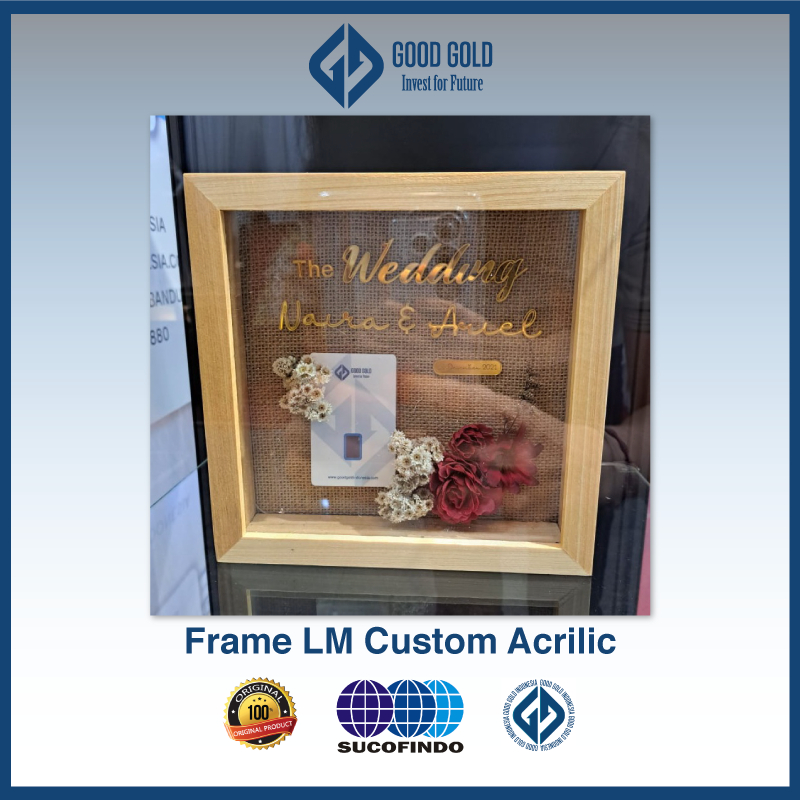 Frame 3D Custom Huruf Akrilik Logam Mulia/ Custom Frame/ Hampers/ Gift Box