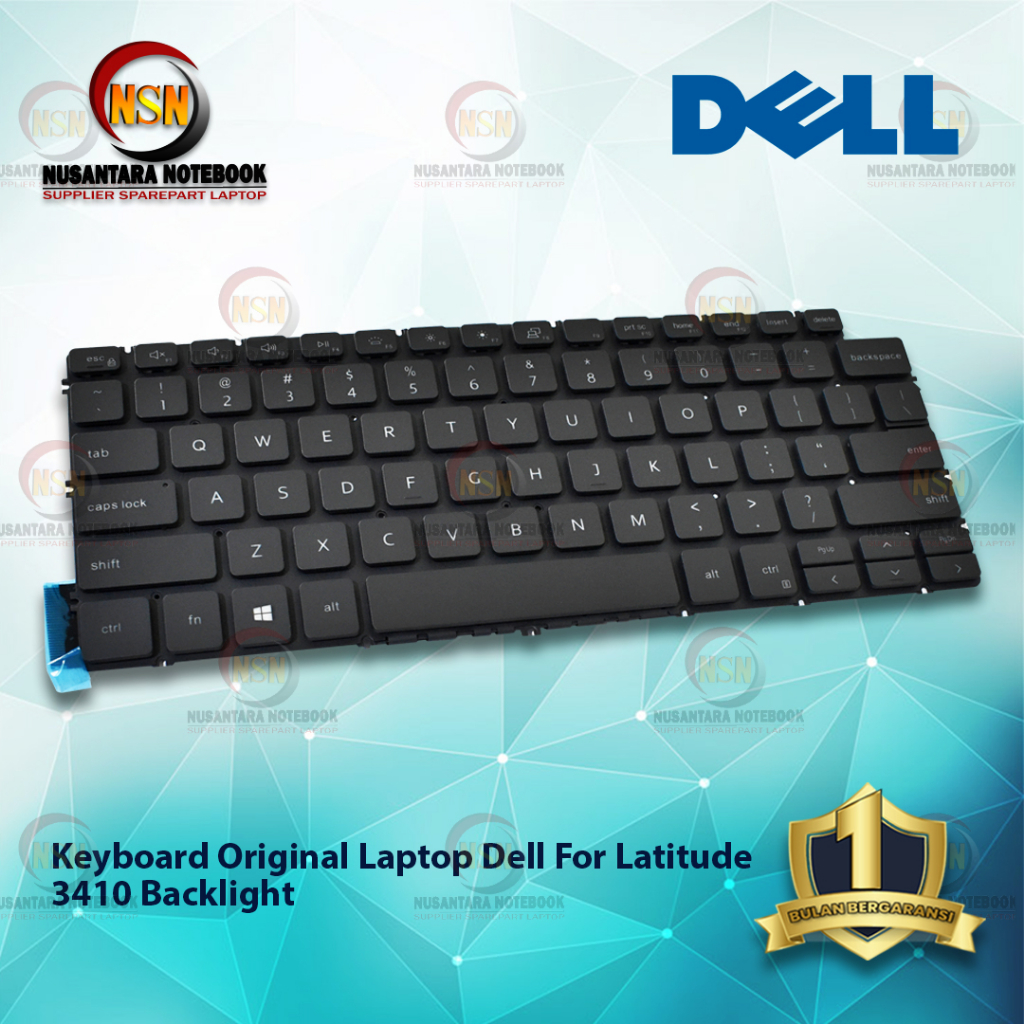 Keyboard Laptop ORI DELL for Latitude 3410 Backlight (Black)