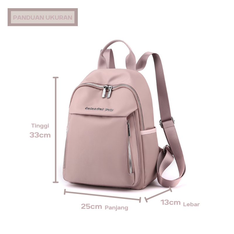 Tas Ransel Wanita COLORFUL FOX 2324 Backpack Wanita Remaja Tas Anti Air WATCHKITE WKOS