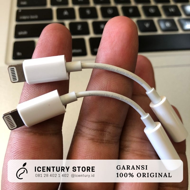 connector converter headset lightning to jack 3,5 original cabutan copotan iphone ibox digimap