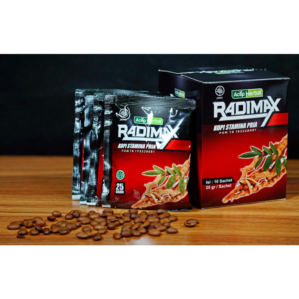 

RADIMAX KOPI STAMINA PRIA - 1 BOX ISI 10 SACHET SUDAH BPOM