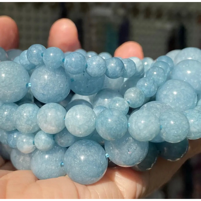 Gelang Aquamarine / Gelang Kristal Aquamarine /  Gelang Kristal 6mm / Gelang Batu Alam / Crystal Bracelet / Aquamarine Crystal Bracelet / Aquamarine Bracelet
