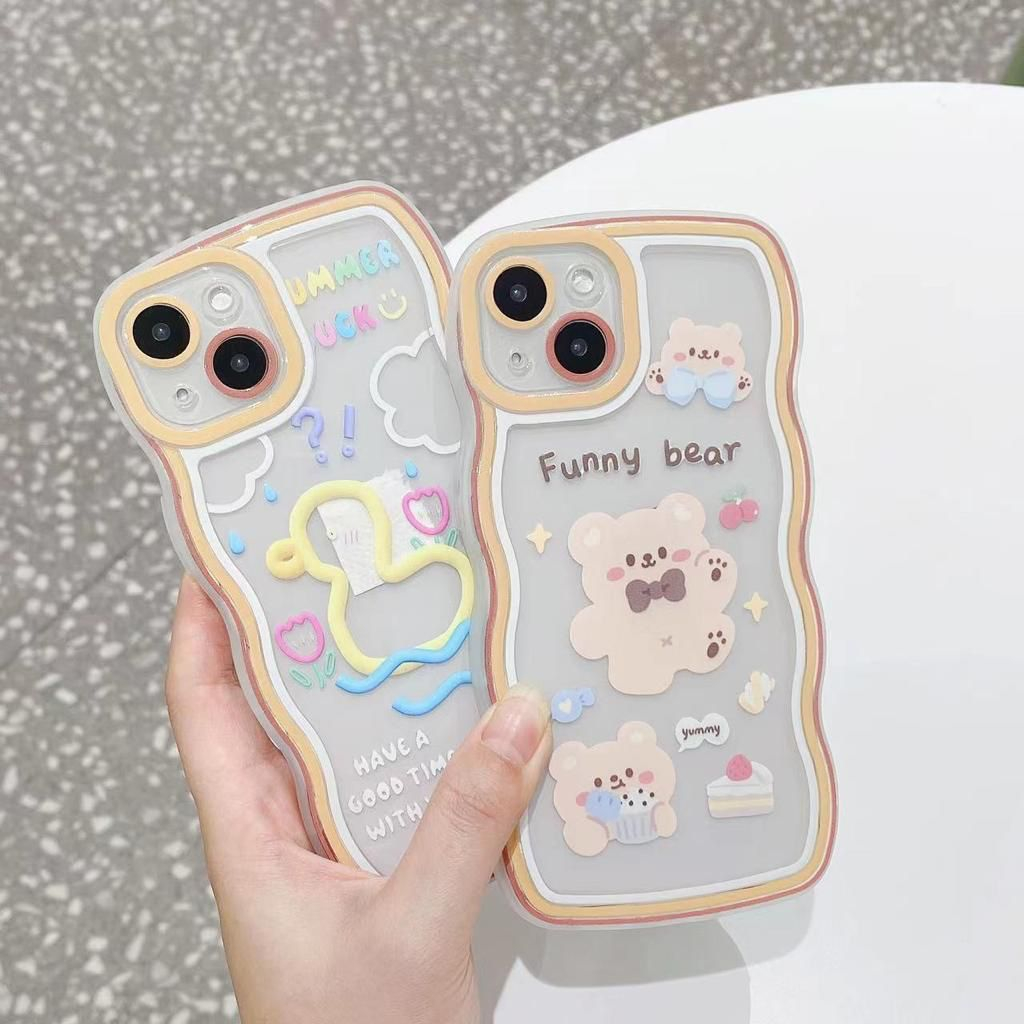 CLEAR CASE WAVE MOTIF CRYSTAL CASE GELOMBANG FOR IPHONE 7/8/X/XS/XR/XS MAX/11/11PRO/11 PRO MAX/12/12PRO/12 PRO MAX/13/13 PROMAX/14/14MAX/14PRO/14 PRO MAX KINGACC