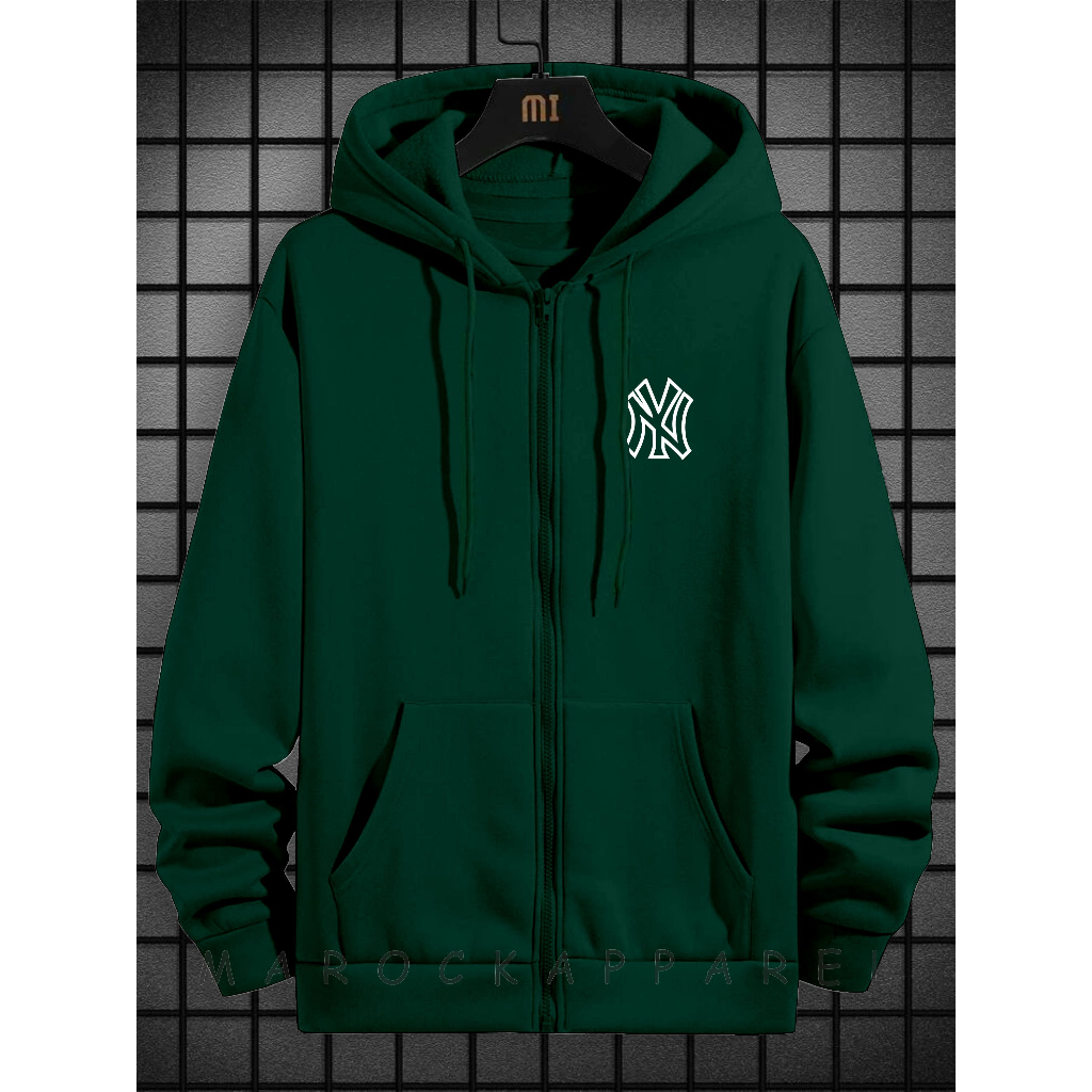 New Sweater Hoodie Zipper Pria Wanita Logo NY