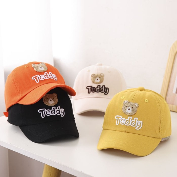 Topi Anak Karakter Teddy Bear, It's Okay dan Kucing Kacamata Laki Perempuan 2-10 th