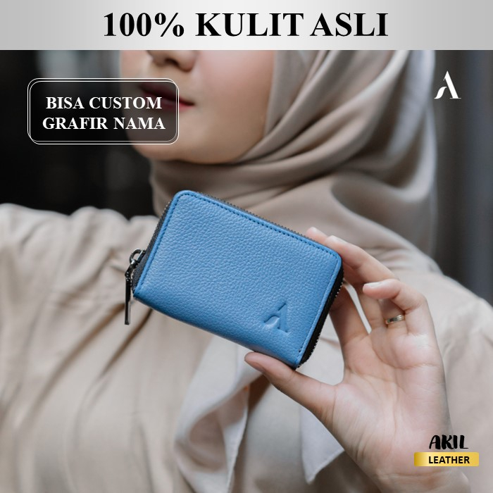 Dompet Kartu Wanita Branded Alona Zoe Leather Wallet Card Holder Bahan 100% Kulit Sapi Asli Premium Fashion Cewek Terbaru