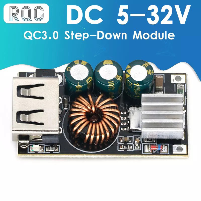 MODUL CHARGER HP DARI AKI SEPEDA MOTOR DC 5-32V TO 5V STEPDOWN USB