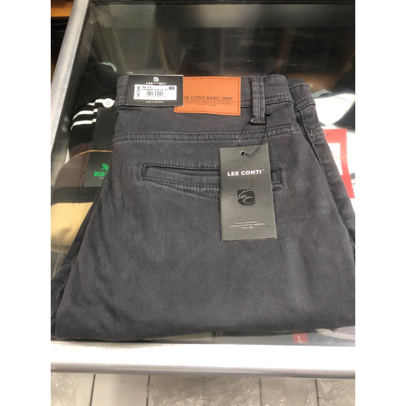 LeeConti Chinos abu2 Gelap stretch