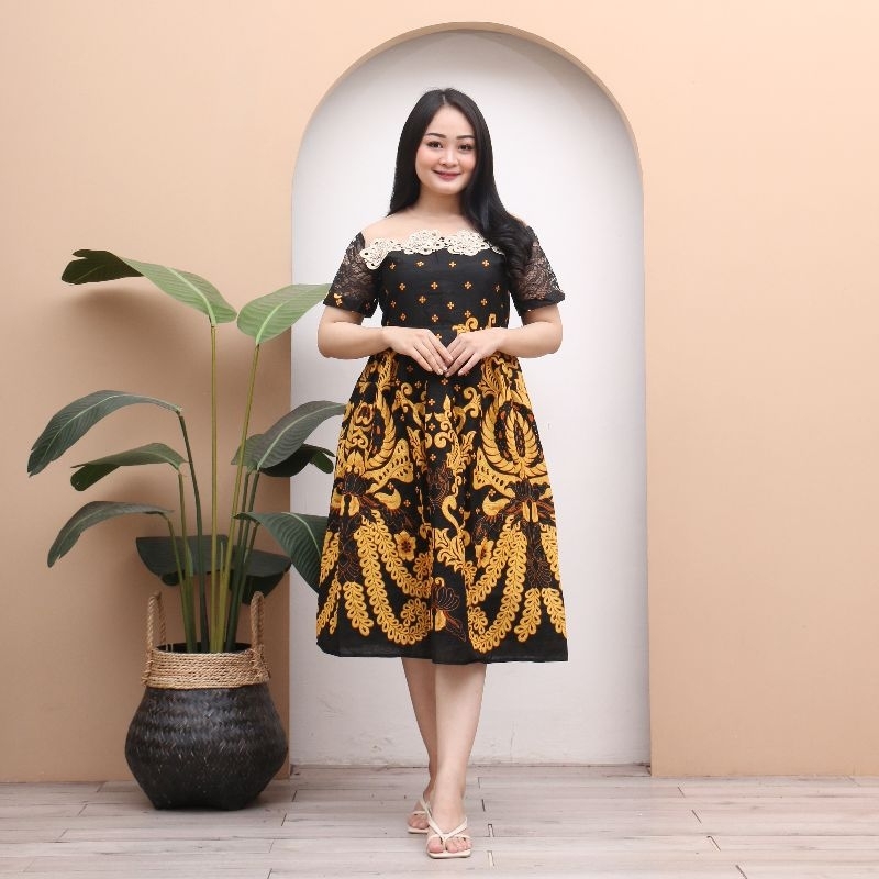 dress pesta ready stok - dress batik tarantula - dress terbaru - dres premium s m l xl xxl jumbo - d