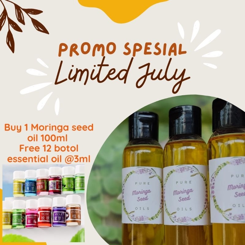 (120gr) Moringa Oil 100 ml | Minyak Biji Kelor | Kelorina Seed Oil Organic 100% Pure