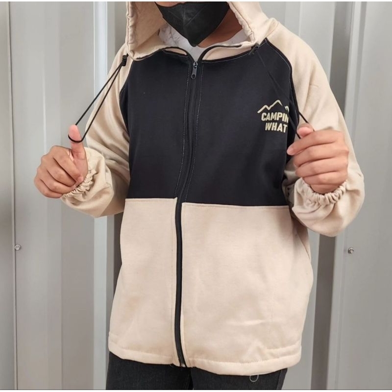 HOODIE JACKET CAMPING WHAT ZIPPER UNISEX PRIA WANITA OVERSIZE | JAKET GUNUNG HOODIE OVERSIZE | JAKET HOODIE HIGH PREMIUM DISTRO