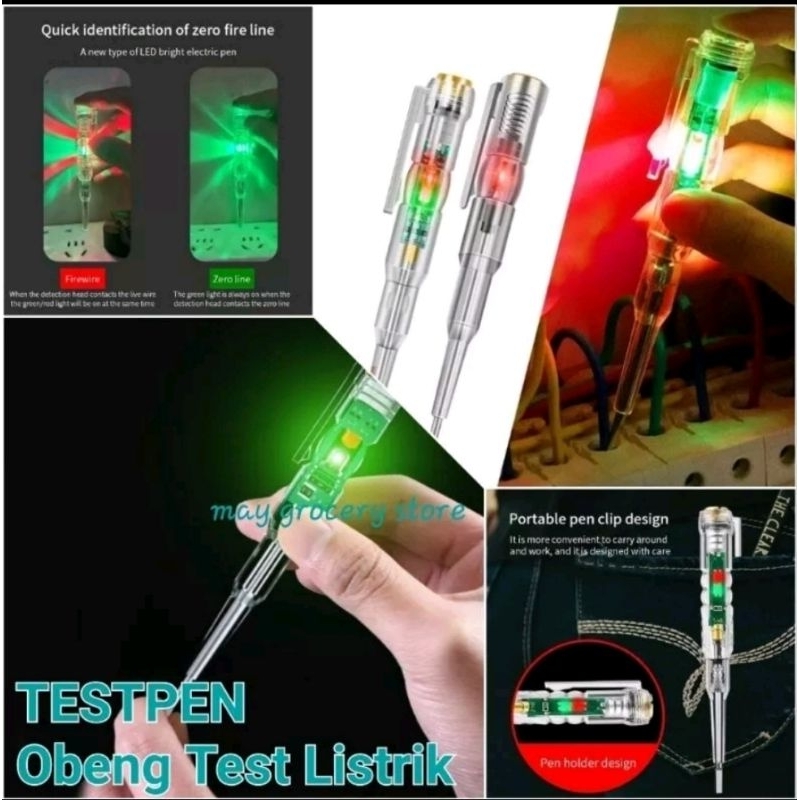 Obeng tespen DC AC Obeng Testpen Kabel Putus Test Pen Listrik LED