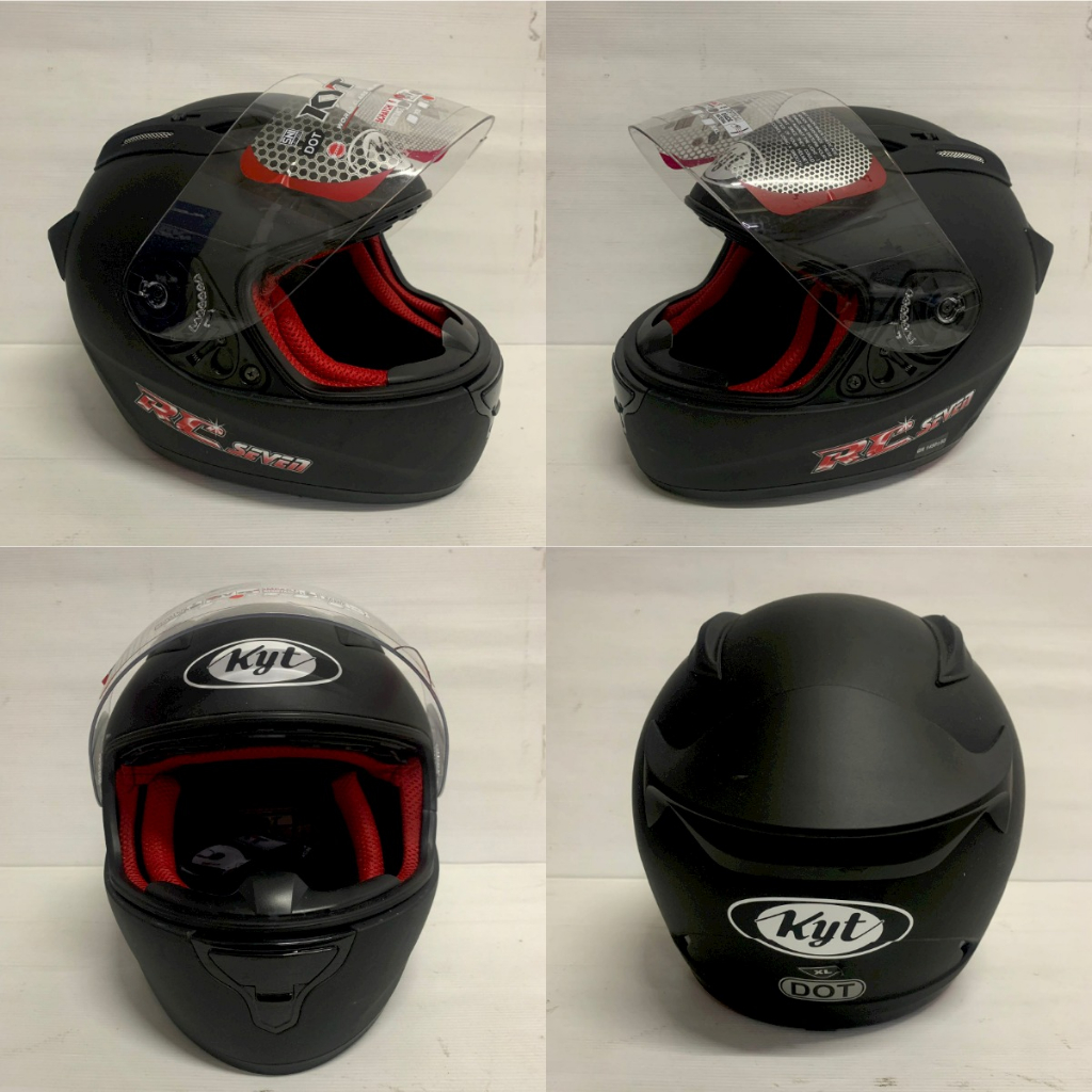 HELM KYT RC7 HITAM DOFF SOLID BLACK DOFF FULL FACE RC7 KYT