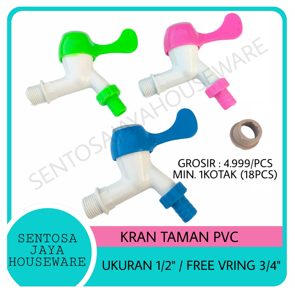 KRAN PLASTIK ENGKOL KRAN AIR PLASTIK PVC TAMAN MESIN CUCI KRAN PVC