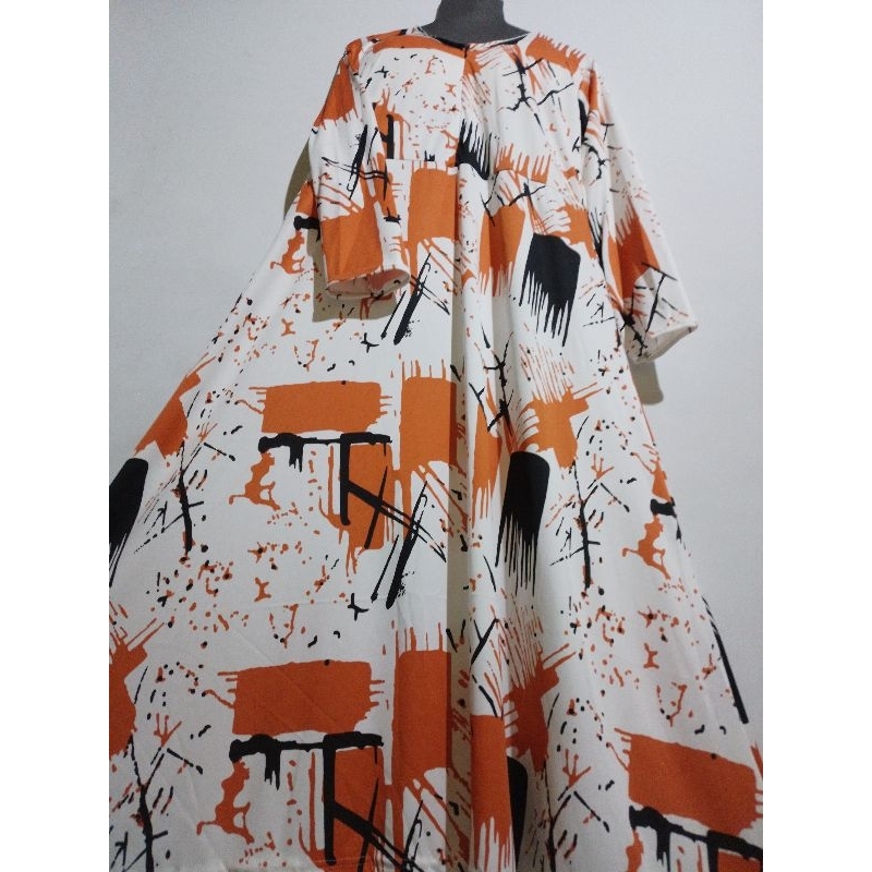 Gamis Hyget Jumbo busui Nagita putih Bunga Fuji Olivia Terbaru Termurah