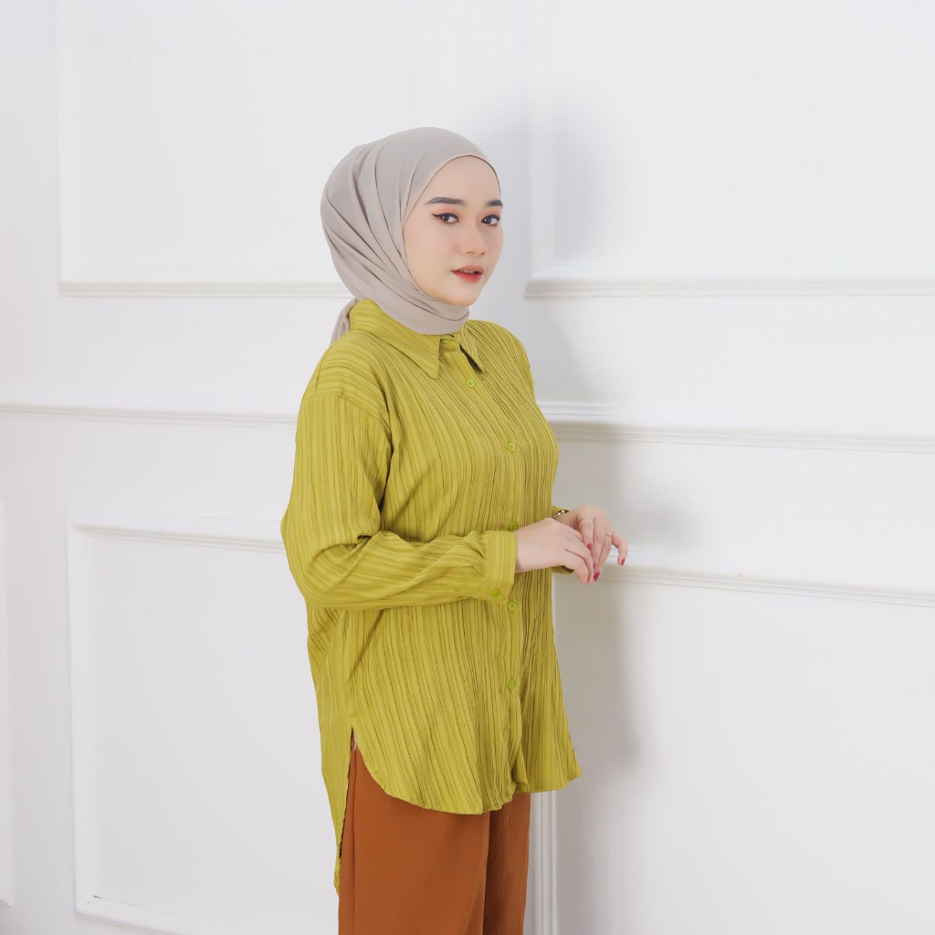 Ayasha Hijab - Serena Shirt Kemeja Wanita Ladycrush Oversize | Baju LD 120CM Oversize