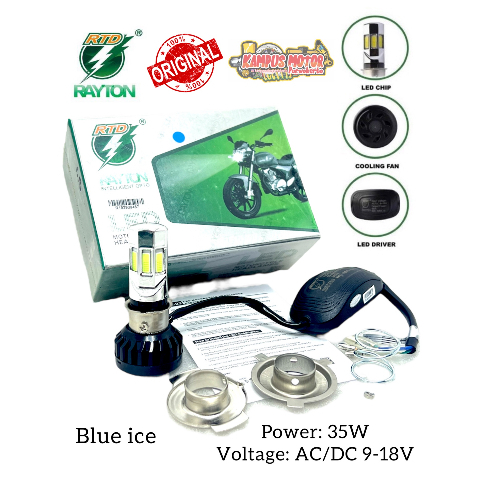 Rtd Lampu Led Rtd Rayton 6Sisi & 3Sisi Lampu Depan Motor Led Rtd Original M02E M02D H4 H6 Bebek