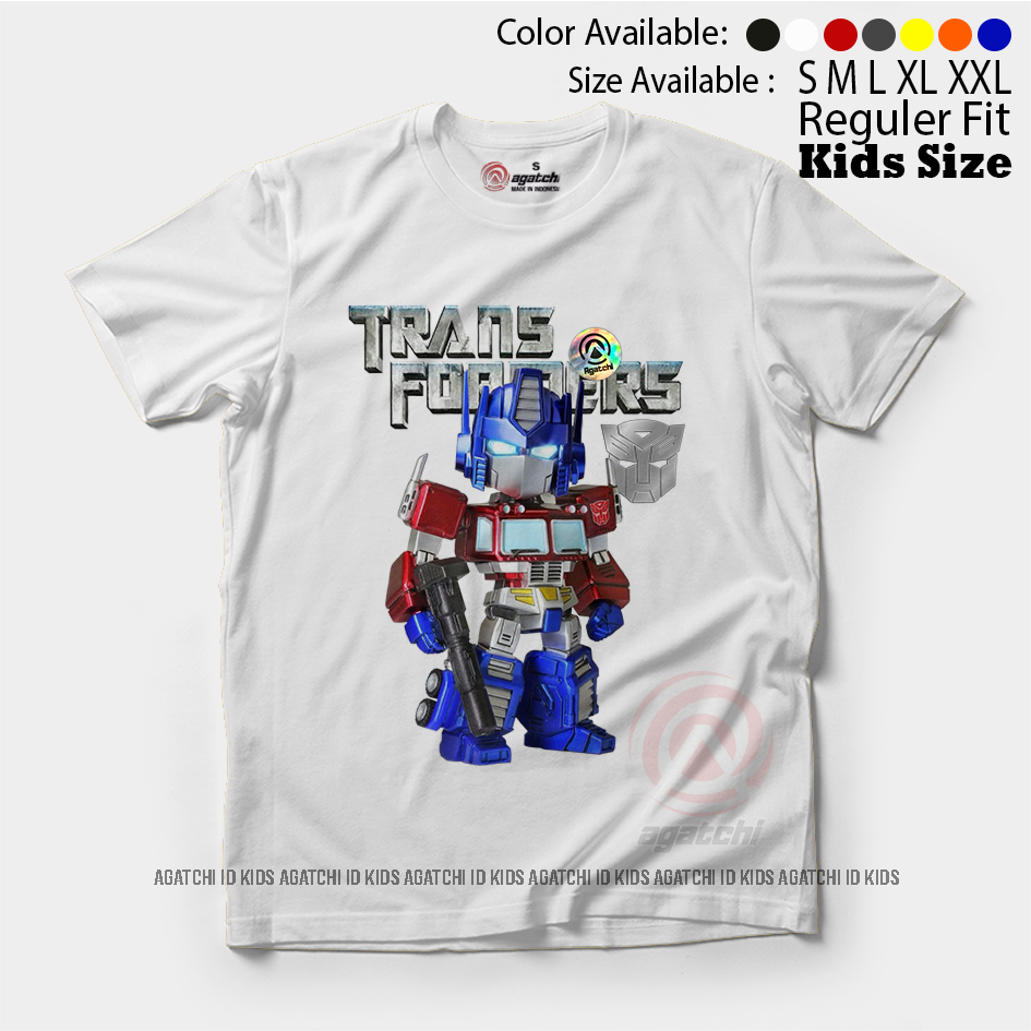 Baju Kaos Atasan Anak Laki - Laki Motif Transformer - Optimus Prime