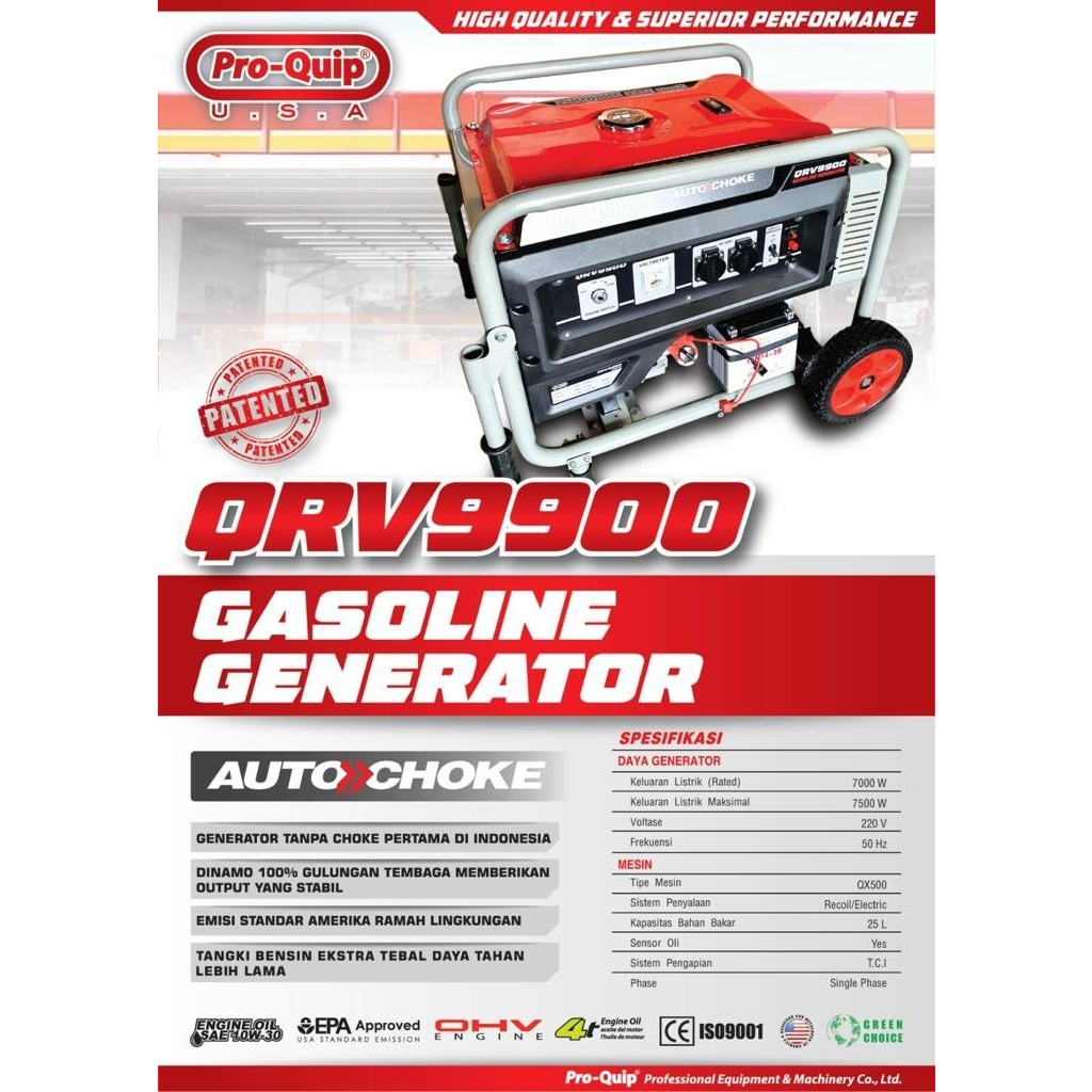 Genset Proquip 7000 Watt QRV 9900