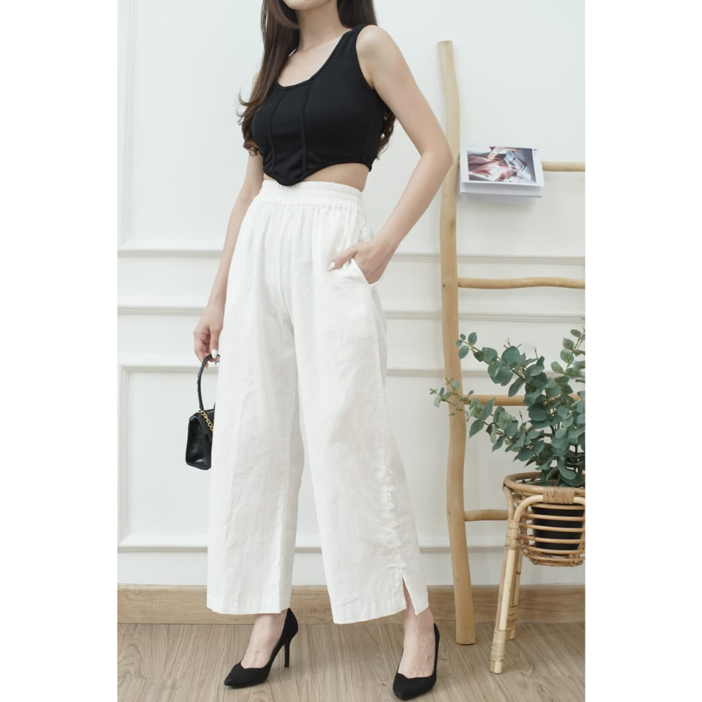 FWR - Cullote Slit Pants Linen Crinkle// Celana Kulot 2497